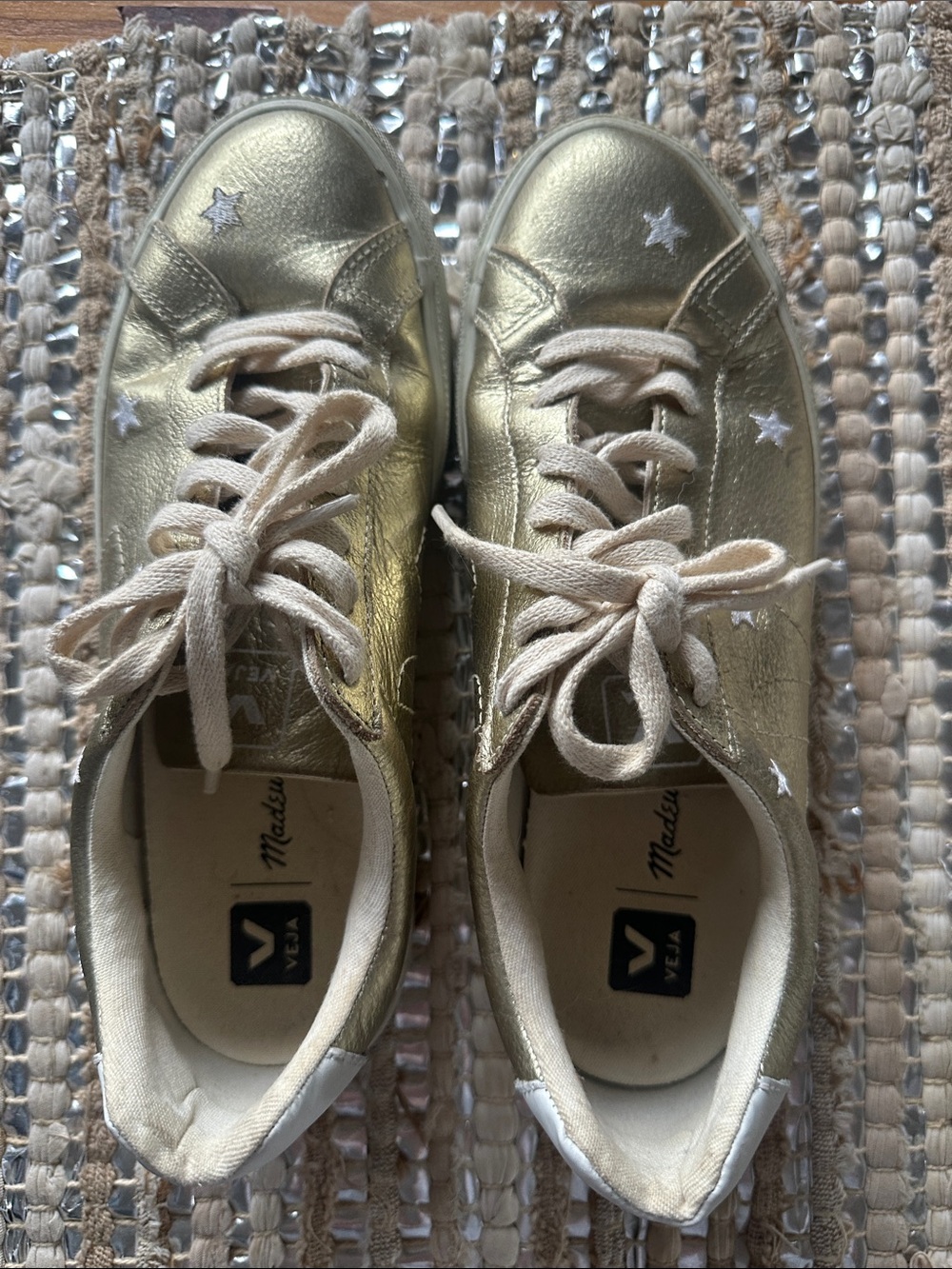 Veja Metallic Gold Star Low-Top Sneakers